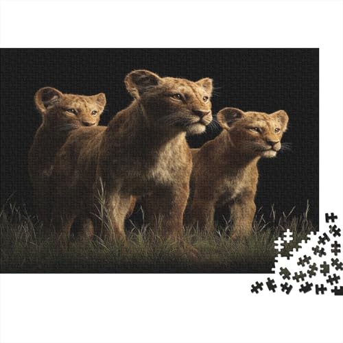 Three Löwe Cubs 1000pcs (75x50cm) Puzzle, Lernspiel Impossible Herausforderungsspielzeug Für Erwachsene Teenager von kaiyun