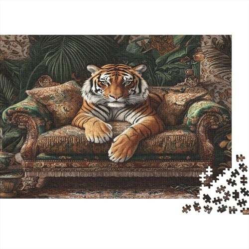 Tiger 1000pcs (75x50cm) Puzzle, Lernspiel Impossible Auf dem Sofa liegen Herausforderungsspielzeug Für Erwachsene Teenager von kaiyun