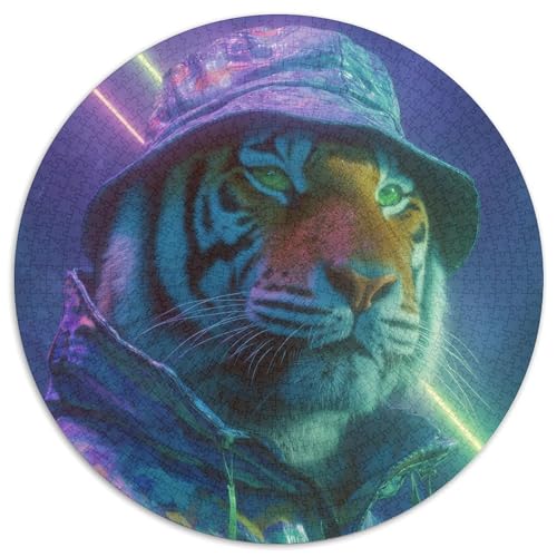 Tiger auf Einer Karnevalsparty 1000pcs (67.5x67.5cm) Puzzle, Lernspiel Impossible Herausforderungsspielzeug Für Erwachsene Teenager von kaiyun