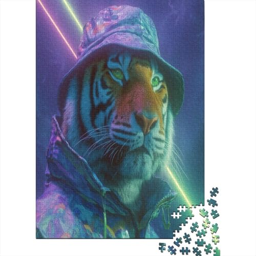 Tiger auf Einer Karnevalsparty1000 Teile: Unmögliches Puzzle Für Erwachsene, Spiele, Geschenke, Kinder, Herausforderungs38x26cm/1000pcs von kaiyun