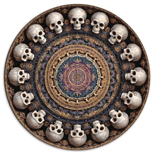 Totenkopf, Mandala Puzzle 1000 Teile, Lernspiel, Unmöglich, Anspruchsvolles Spielzeug Für Erwachsene Und Kinder Ab 14 Jahren 1000pcs (67.5x67.5cm) von kaiyun