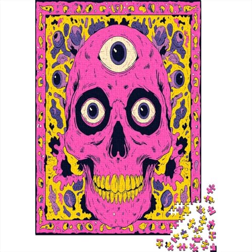 Totenkopf Puzzle 1000 Teile, Lernspiel, Unmöglich, Anspruchsvolles Spielzeug Für Erwachsene Und Kinder Ab 14 Jahren 70x50cm/1000pcs von kaiyun