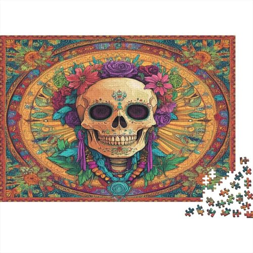 Totenkopf Rätsel Für Erwachsene |Mandala-Hintergrund| 1000pcs (75x50cm) Puzzles Lernspiele Home Decor von kaiyun