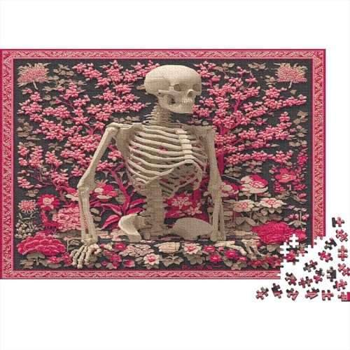 Totenkopf-Sakura Rätsel Für Erwachsene || 1000pcs (75x50cm) Puzzles Lernspiele Home Decor von kaiyun