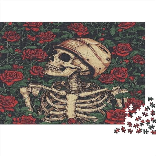 Totenkopf Wearing Hockey Helmet 1000pcs (75x50cm) Puzzles, Die Für Erwachsene Und Personen Ab 14 Jahren Geeignet Sind Rose von kaiyun