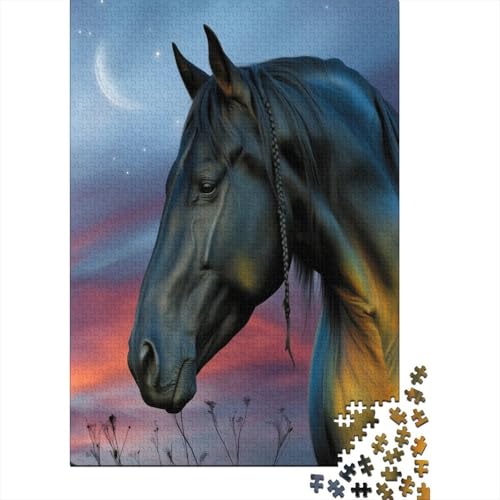 Traditionelle Bauernszene um Mitternacht Dark Horse Puzzle 1000 Teile Für Erwachsene, Lernspiele, Heimdekoration70x50cm/1000pcs von kaiyun