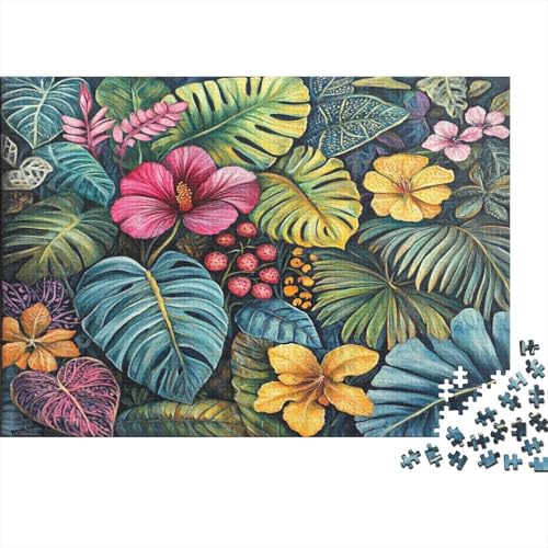Tropische Pflanzen 1000pcs (75x50cm) Puzzle, Lernspiel Impossible Bright Blumen Herausforderungsspielzeug Für Erwachsene Teenager von kaiyun