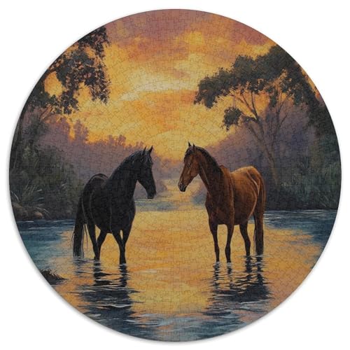 Two Horses in A River Rätsel Für Erwachsene || 1000pcs (67.5x67.5cm) Puzzles Lernspiele Home Decor von kaiyun