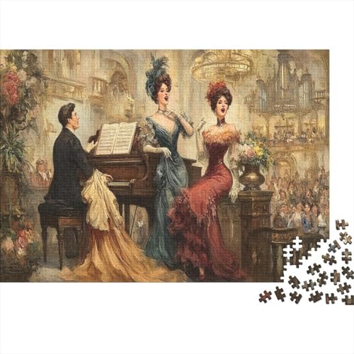 Ungarische Opernsängerin 1000pcs (75x50cm) Puzzle, Lernspiel Impossible Mann spielt Klavier Herausforderungsspielzeug Für Erwachsene Teenager von kaiyun