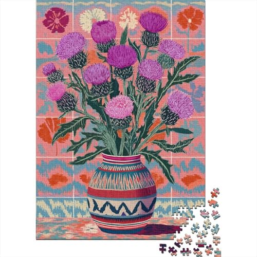 Vase mit lila Distelblüten, Gemusterte Nachhaltige Für Erwachsene Hochwertige Holzspielpuzzles 70x50cm/1000pcs Vase mit lila Distelblüten, Gemusterte Nachhaltige Für Erwachsene Hochwertige Holzspielpuzzles 70x50cm/1000pcs von kaiyun