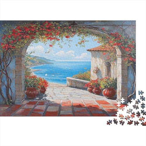 Veranda und Blumenkästen Rätsel Für Erwachsene |Meerblick| 1000pcs (75x50cm) Puzzles Lernspiele Home Decor von kaiyun