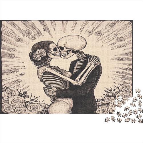 Verliebtes Skelettpaar 1000pcs (75x50cm) Puzzles, Die Für Erwachsene Und Personen Ab 14 Jahren Geeignet Sind Rose von kaiyun