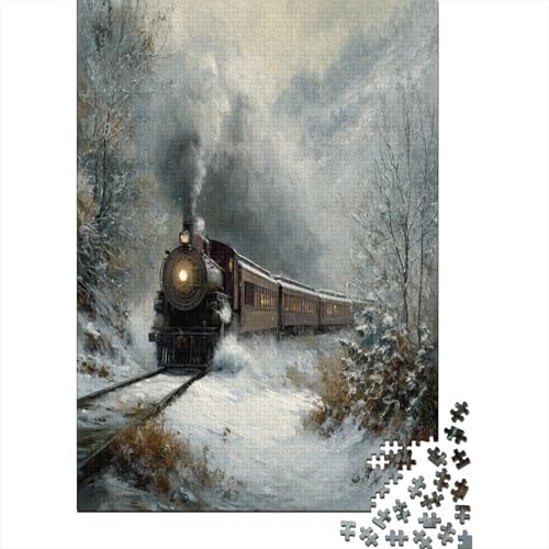 Verschneiter Winter Oldtimer-Zug1000 Teile: Unmögliches Puzzle Für Erwachsene, Spiele, Geschenke, Kinder, Herausforderungs38x26cm/1000pcs Verschneiter Winter Oldtimer-Zug1000 Teile: Unmögliches Puzzle Für Erwachsene, Spiele, Geschenke, Kinder, Herausforderungs38x26cm/1000pcs von kaiyun