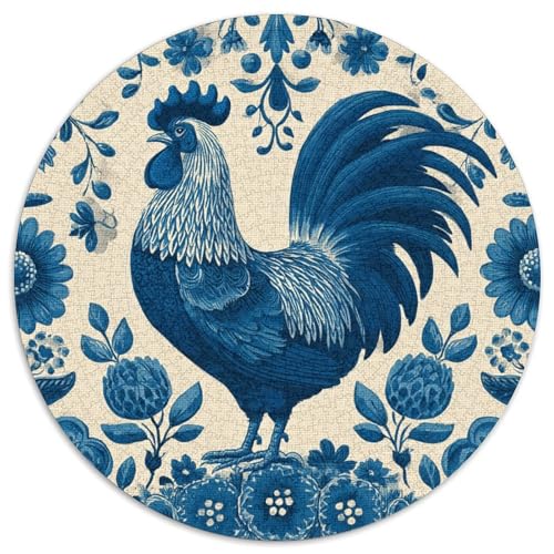 Vintage Greek Blue Hahn with Folk PatternPuzzle 1000 Teile Für Erwachsene, Lernspiele1000pcs (67.5x67.5cm) von kaiyun