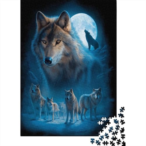 Vollmond-Wolfsrudel-Thema 38x26cm/1000pcs Puzzles, Die Für Erwachsene Und Personen Ab 14 Jahren Geeignet Sind von kaiyun