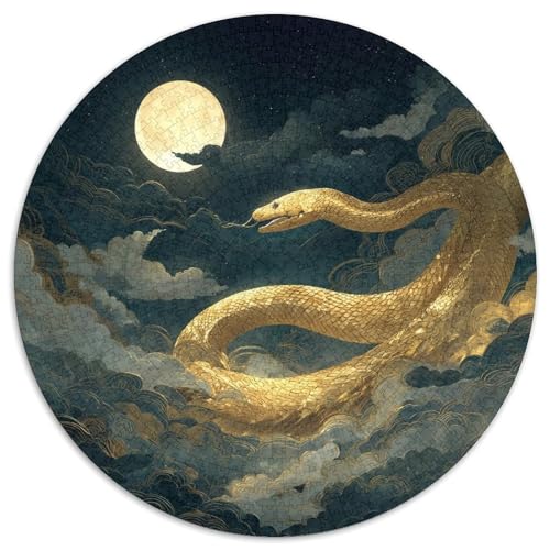 Vollmondnacht 1000pcs (67.5x67.5cm) Schwer Puzzle Lernspiel Impossible Goldene Schlange am Himmel Herausforderung Spielzeug Für Erwachsene Kinder von kaiyun