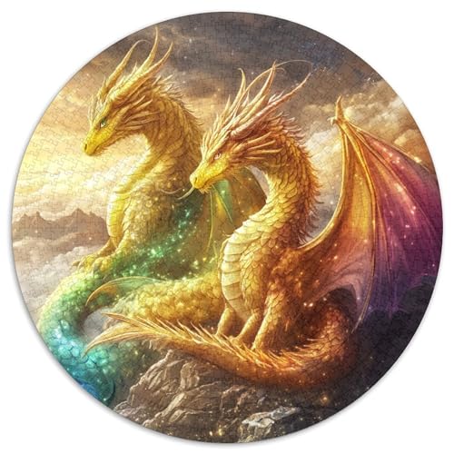Wächter Rätsel Für Erwachsene |Gold Drache and Rainbow Drache| Familienspaß-Puzzles 1000pcs (67.5x67.5cm) von kaiyun