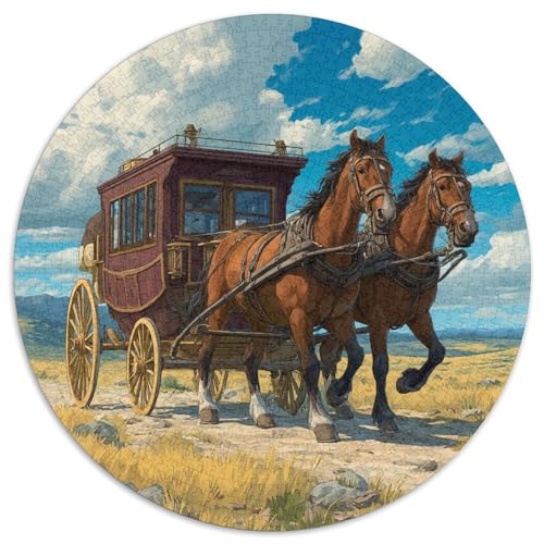 Waggon-Braunes Horse Rätsel Für Erwachsene || Familienspaß-Puzzles 1000pcs (67.5x67.5cm) von kaiyun