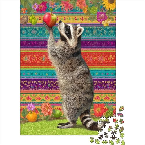 Waschbär-Muster im mexikanischen Stil Rätsel Für Erwachsene || Familienspaß-Puzzles 70x50cm/1000pcs von kaiyun