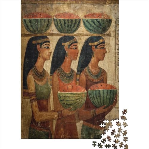 Wassermelone Altes Ägyptenian Women1000 Teile: Unmögliches Puzzle Für Erwachsene, Spiele, Geschenke, Kinder, Herausforderungs38x26cm/1000pcs von kaiyun
