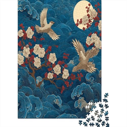 Waves, Cherry Blossoms, Moon, Vogels Rätsel Für Erwachsene |Japanischer Stil| 38x26cm/1000pcs Puzzles Lernspiele Home Decor Waves, Cherry Blossoms, Moon, Vogels Rätsel Für Erwachsene |Japanischer Stil| 38x26cm/1000pcs Puzzles Lernspiele Home Decor von kaiyun