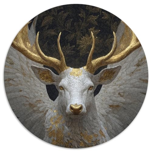 Weiß Stag with Golden Horns Puzzle 1000 Teile Für Erwachsene, Lernspiele, Heimdekoration1000pcs (67.5x67.5cm) von kaiyun