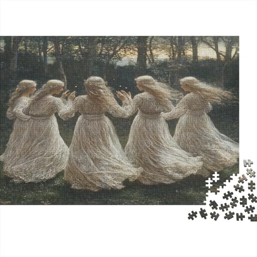 Weiße Hexen treffen Sich im Freien,Rätsel Für Erwachsene 1000pcs (75x50cm),Herausforderungsspiele Figurenzeichnung von kaiyun