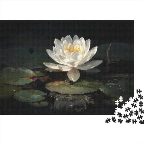 Weiße Seerose 1000pcs (75x50cm) Schwer Puzzle Lernspiel Impossible Herausforderung Spielzeug Für Erwachsene Kinder von kaiyun