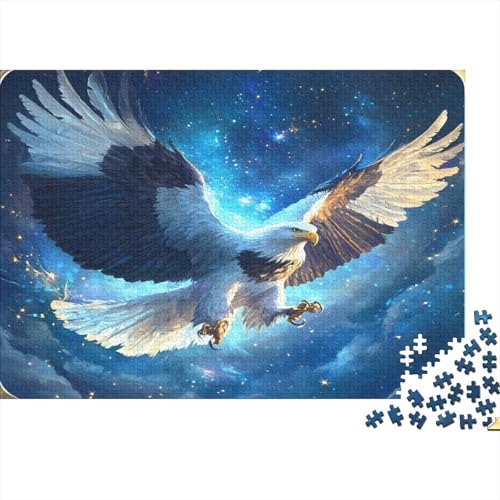Weißer Adler breitet Seine Flügel aus 1000pcs (75x50cm) Puzzles, Die Für Erwachsene Und Personen Ab 14 Jahren Geeignet Sind Sternennacht im Hintergrund von kaiyun