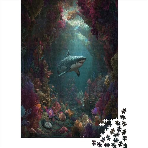 Weißer Hai schwimmt durch Dichter KelpwaldPuzzle 1000 Teile Für Erwachsene, Lernspiele38x26cm/1000pcs von kaiyun