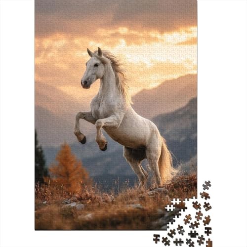 Weißer Mustang Rätsel Für Erwachsene || 38x26cm/1000pcs Puzzles Lernspiele Home Decor von kaiyun