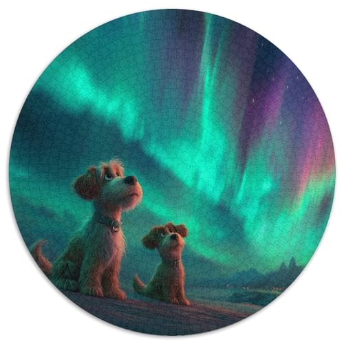 Welpe Nordlichter Puzzle 1000 Teile Für Erwachsene, Lernspiele, Heimdekoration1000pcs (67.5x67.5cm) von kaiyun