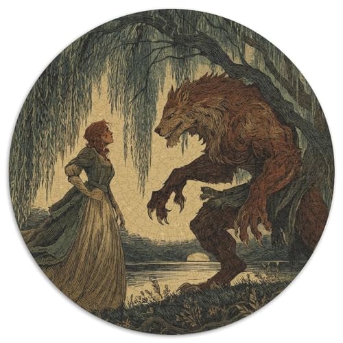Werwolf eines Wilden Tieres,Rätsel Für Erwachsene 1000pcs (67.5x67.5cm),Herausforderungsspiele Junge rote-haired Woman von kaiyun
