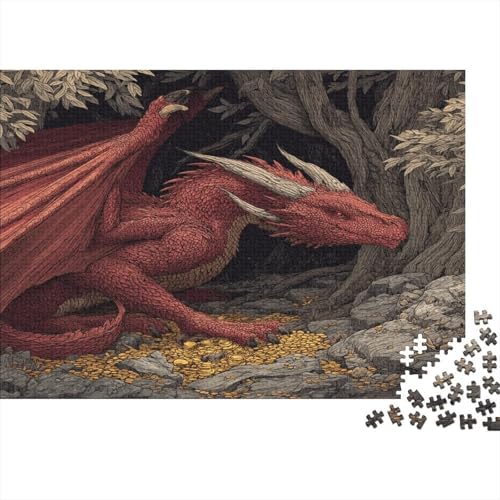 Westlicher Roter Drache 1000pcs (75x50cm) Puzzles, Die Für Erwachsene Und Personen Ab 14 Jahren Geeignet Sind Schatzhöhle von kaiyun
