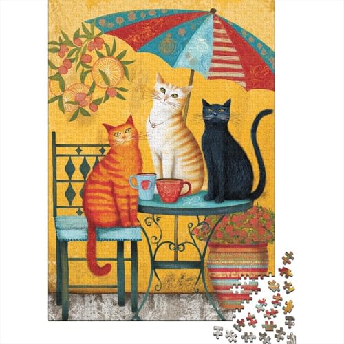 Whimsical Katze Puzzle 1000 Teile Für Erwachsene, Lernspiele, Heimdekoration38x26cm/1000pcs von kaiyun