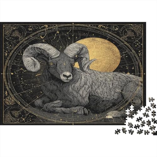 Widder, astrologisches Symbol 1000pcs (75x50cm) Schwer Puzzle Lernspiel Impossible Antike Sternenkarte Herausforderung Spielzeug Für Erwachsene Kinder von kaiyun
