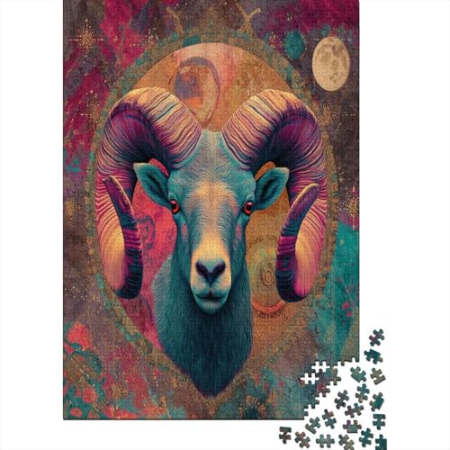 Widder 38x26cm/1000pcs Puzzle, Lernspiel Impossible Kunststil Herausforderungsspielzeug Für Erwachsene Teenager von kaiyun