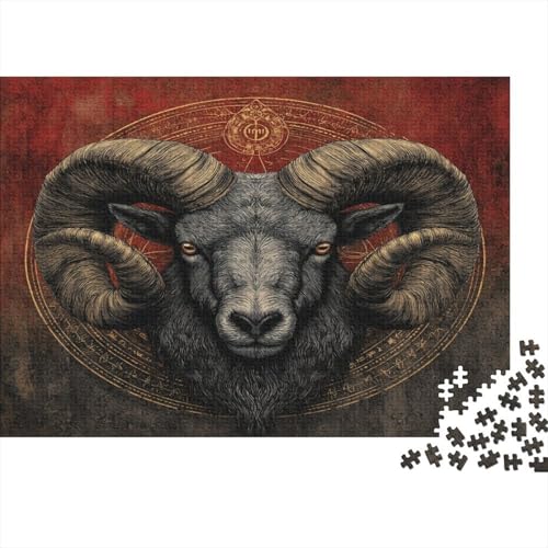 Widder Zodiac Symbol 1000pcs (75x50cm) Schwer Puzzle Lernspiel Impossible Herausforderung Spielzeug Für Erwachsene Kinder von kaiyun