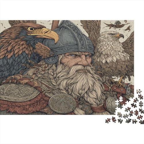 Wikinger und Adler 1000pcs (75x50cm) Puzzle, Lernspiel Impossible Herausforderungsspielzeug Für Erwachsene Teenager von kaiyun