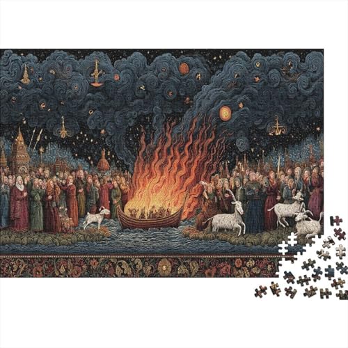 Wikingergeist 1000pcs (75x50cm) Puzzles, Die Für Erwachsene Und Personen Ab 14 Jahren Geeignet Sind Mittelalterliche Miniaturmalerei von kaiyun