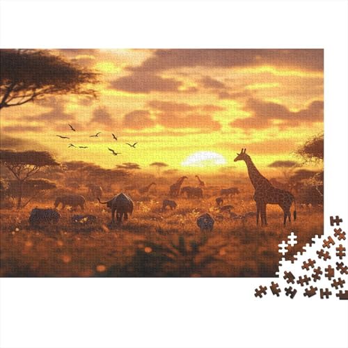 Wildtiere Park 1000pcs (75x50cm) Schwer Puzzle Lernspiel Impossible Afrikanische Graslandschaft Herausforderung Spielzeug Für Erwachsene Kinder von kaiyun