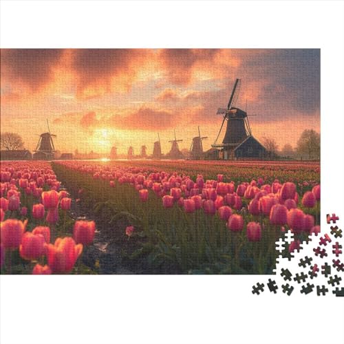 Windmühle 1000pcs (75x50cm) Puzzles, Die Für Erwachsene Und Personen Ab 14 Jahren Geeignet Sind Naturlandschaft von kaiyun