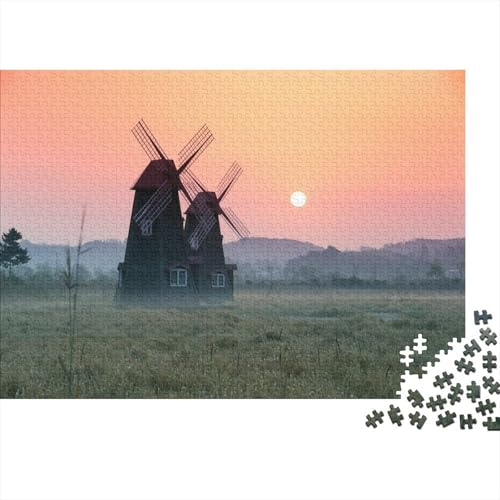 Windmühle Rätsel Für Erwachsene |Naturlandschaft| 1000pcs (75x50cm) Puzzles Lernspiele Home Decor von kaiyun