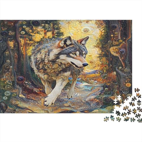 Wolf 1000pcs (75x50cm) Puzzles, Die Für Erwachsene Und Personen Ab 14 Jahren Geeignet Sind Running Free in The Wald von kaiyun