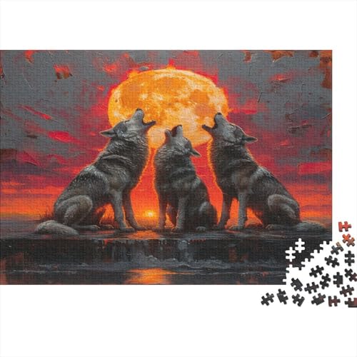 Wolf 1000pcs (75x50cm) Schwer Puzzle Lernspiel Impossible Mond Herausforderung Spielzeug Für Erwachsene Kinder von kaiyun