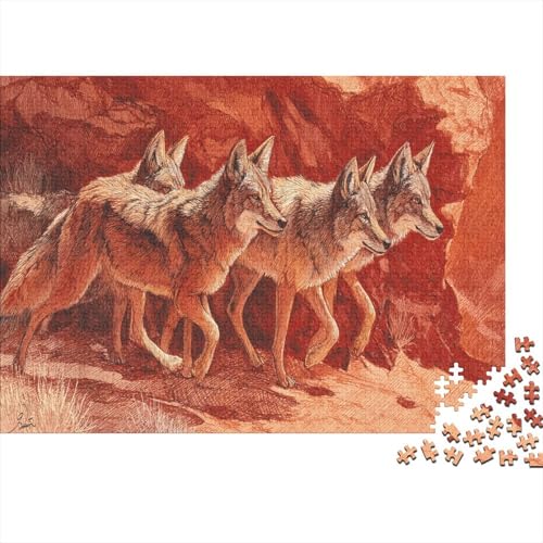Wolf rennt in der Wüste Rätsel Für Erwachsene || 1000pcs (75x50cm) Puzzles Lernspiele Home Decor von kaiyun