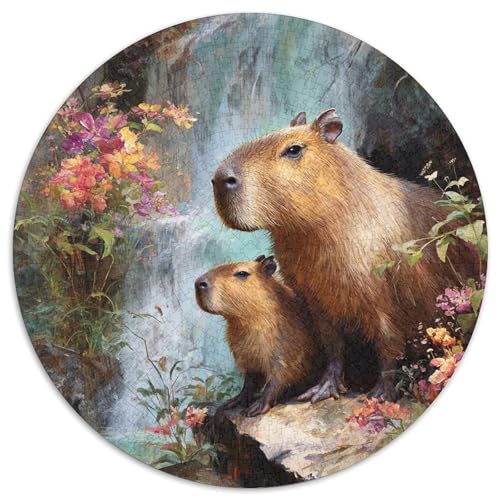Wunderschöne Wasserschweinmutter mit Baby 1000pcs (67.5x67.5cm) Schwer Puzzle Lernspiel Impossible Wasserfall Herausforderung Spielzeug Für Erwachsene Kinder von kaiyun