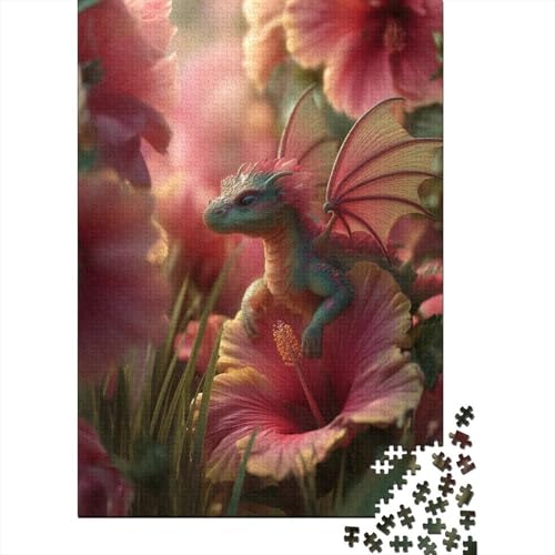 Yellow and Pink Hibiscus Blume Small DrachePuzzle 1000 Teile Für Erwachsene, Lernspiele38x26cm/1000pcs von kaiyun