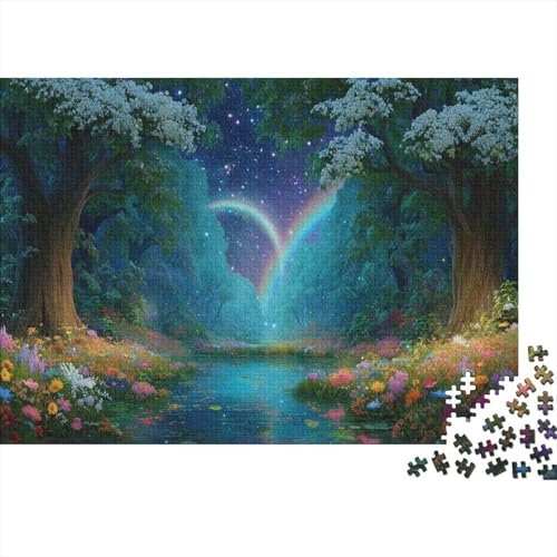 Zauberwald im Mondlicht 1000pcs (75x50cm) Puzzles, Die Für Erwachsene Und Personen Ab 14 Jahren Geeignet Sind von kaiyun