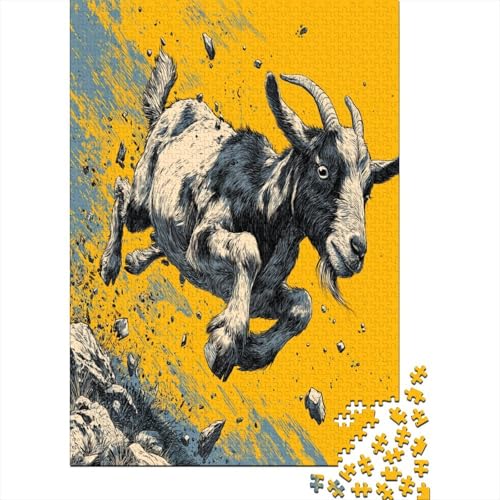 Ziege Falling Illustration Puzzle 1000 Teile Für Erwachsene, Lernspiele, Heimdekoration70x50cm/1000pcs von kaiyun